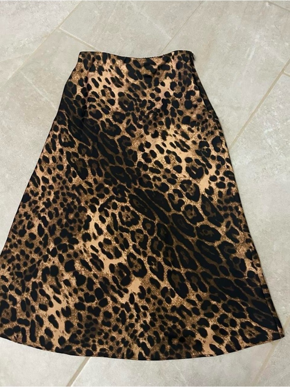 Forever 21 Leopard Print A-Line Skirt - Black and Brown